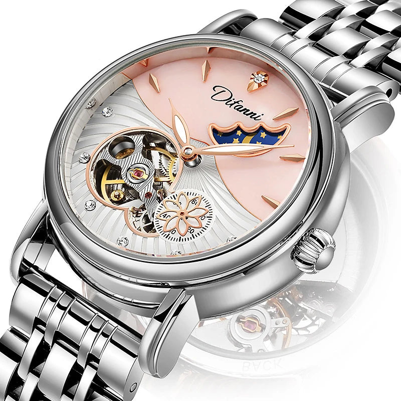 Luxury Automatic Mechanical Watch for Women with Moon Phase - Smarsty