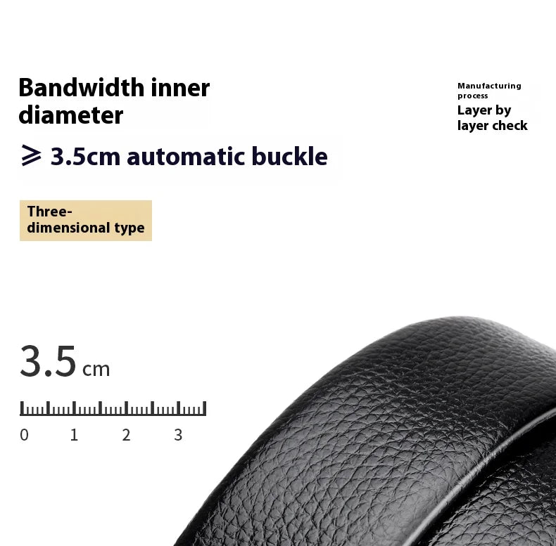 OYIFAN Genuine Leather Men Belt Adjustable Automatic Buckle - Smarsty