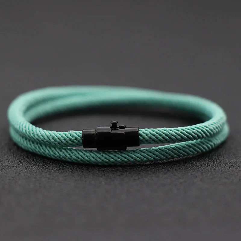 Double Layer Magnetic Buckle Men's Survival Bracelet - Smarsty
