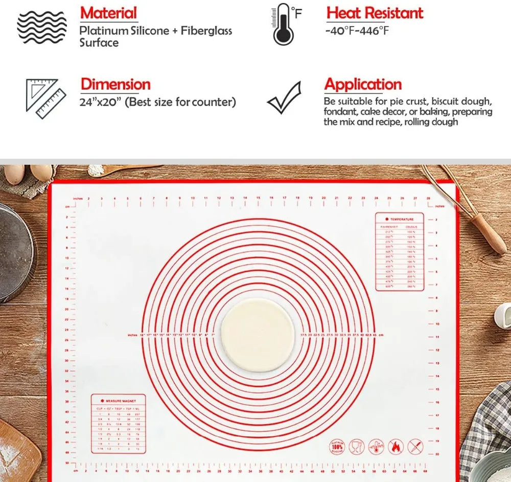 Non-Stick Silicone Baking Mat for Easy Dough Preparation - Smarsty