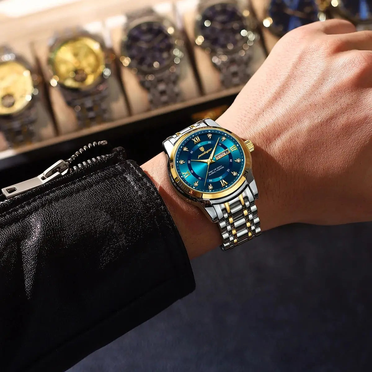 POEDAGAR Luxury Waterproof Men's Watch with Luminous Dial - Smarsty