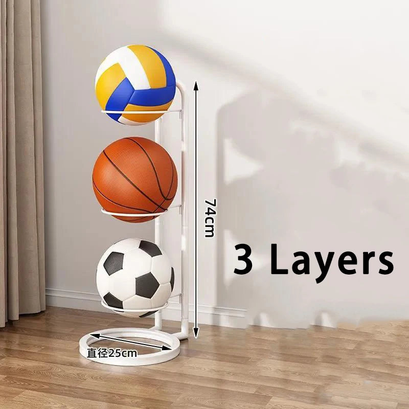 2/3/4/5Layers Basketball Storage Rack Indoor Children Balls Placed Rack Football Volleyball Basketball Holder Balls Metal Stand by Smarsty