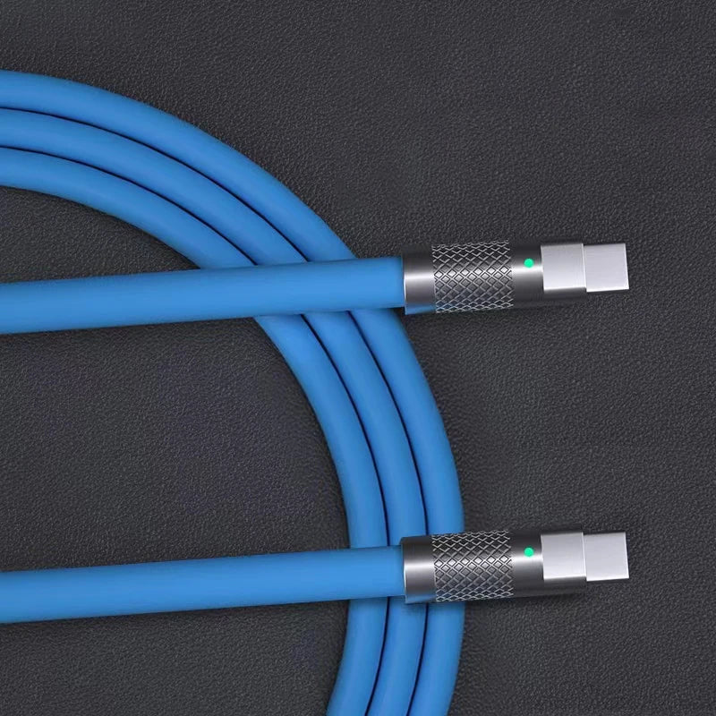 120w 6a Super Fast Charge PD Type C Liquid Silicone Cable Quick Charge 1M 2M Usb Cable Usb C to C Charger Cable - Smarsty