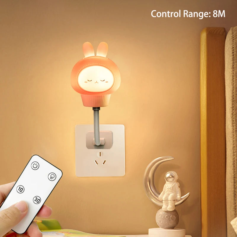 Cute Cartoon LED Night Light with Remote Control for Kids - Smarsty