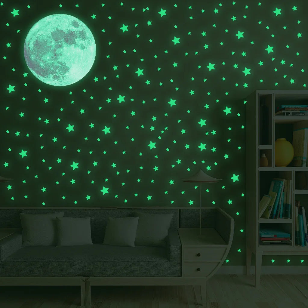 Luminous Moon Stars Wall Stickers for Kids Decor - Smarsty