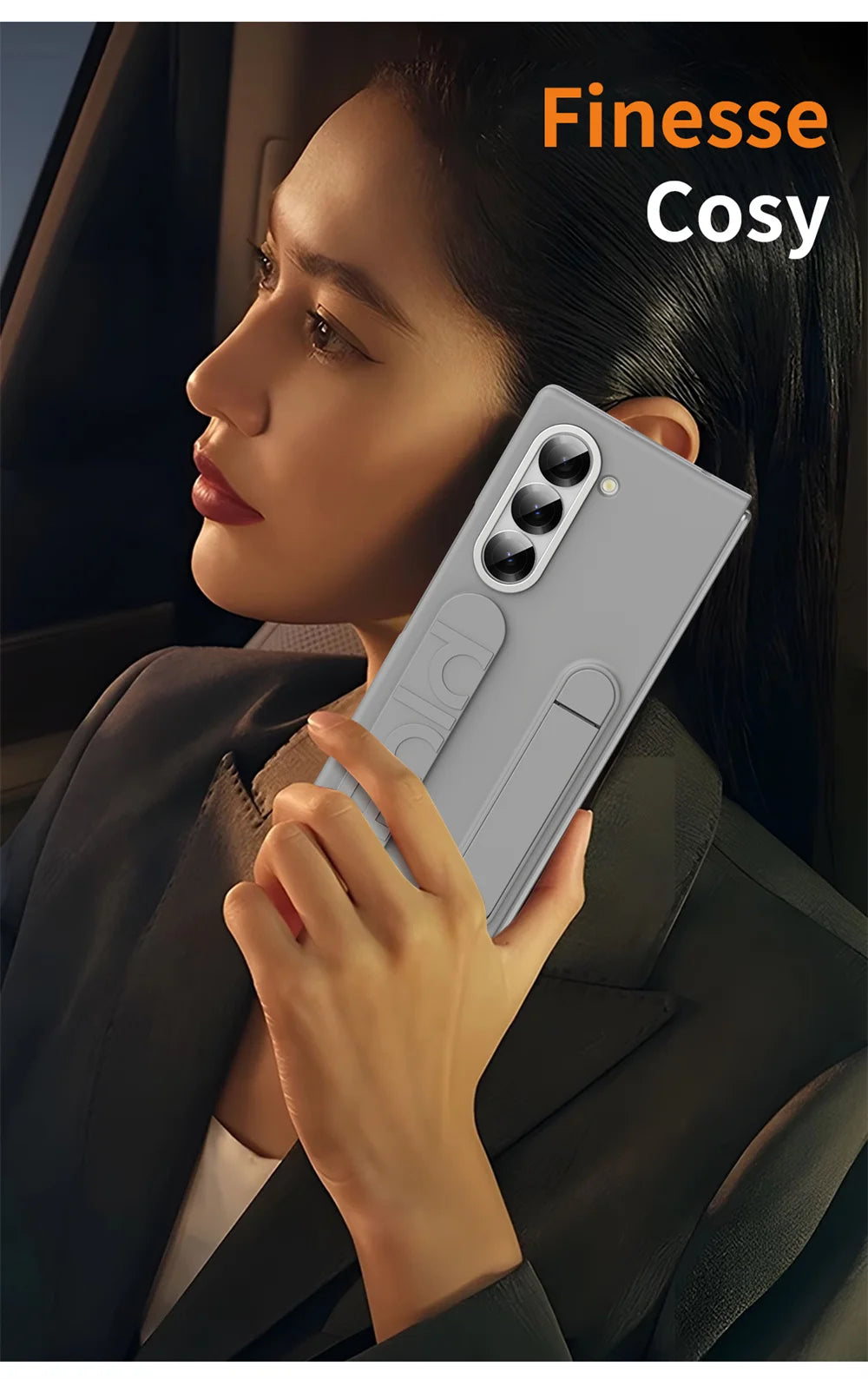 Premium Galaxy Z Fold Hand Strap Case With Folding Stand - Smarsty