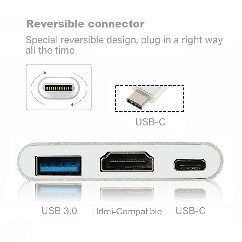 USB C Hub UltraHD HDMI Adapter Includes USB 3.0 Port