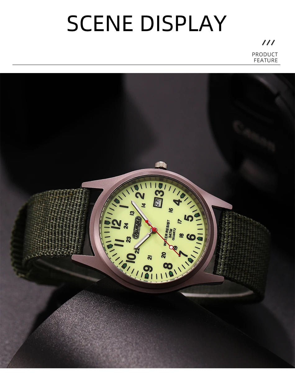 Luxury Mens Luminous Quartz Watch with Calendar - Smarsty