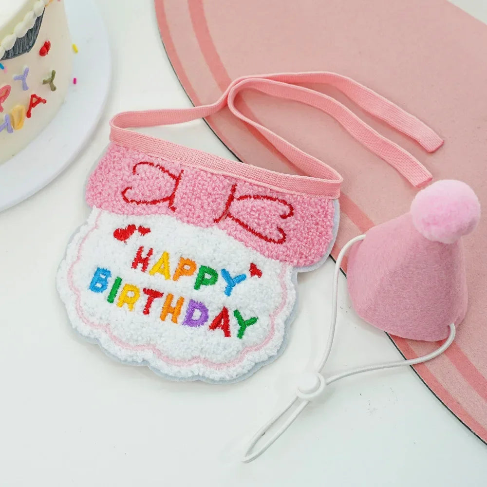 Adjustable Pet Birthday Hat and Bandana Set - Smarsty