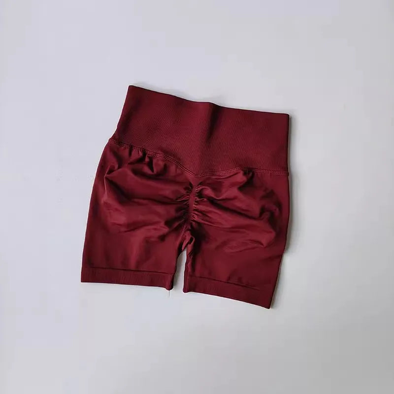 Summer High-Waist Women's Yoga Shorts Breathable Fitness Butt Lift Sports Running Shorts Cycling Push-Up Workout Gym Shorts - Smarsty