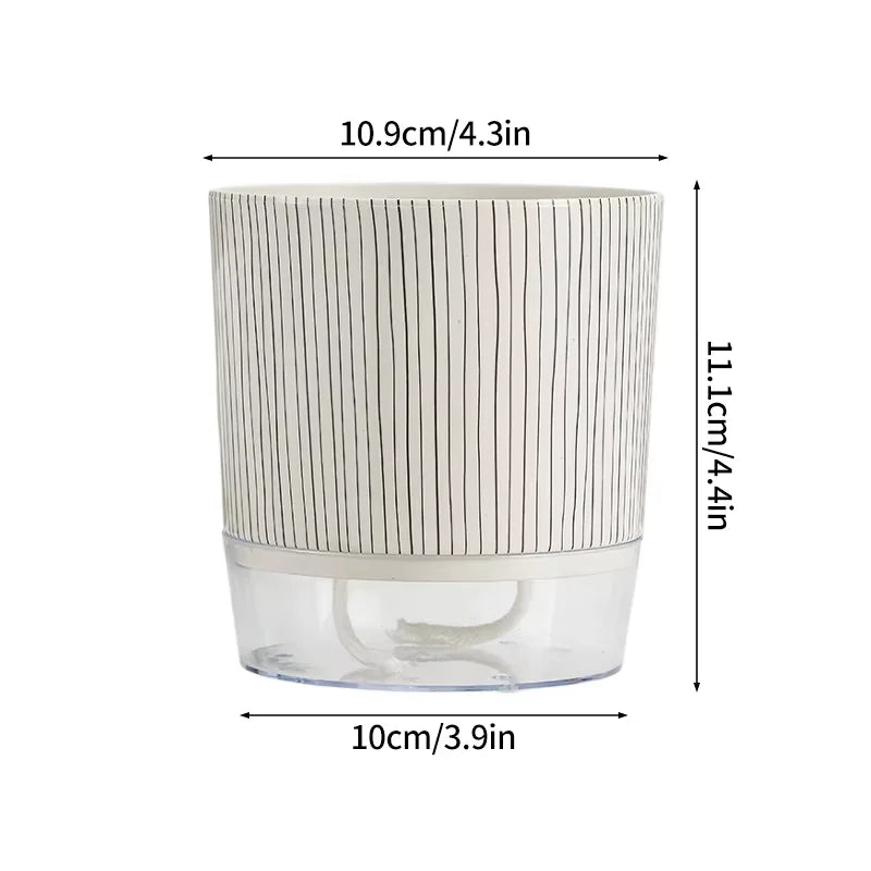 Self-watering Flower Pot Lazy Automatic Hydroponics Plants Pot Cotton Rope Watering Succulent Potted Planters Home Office Decor