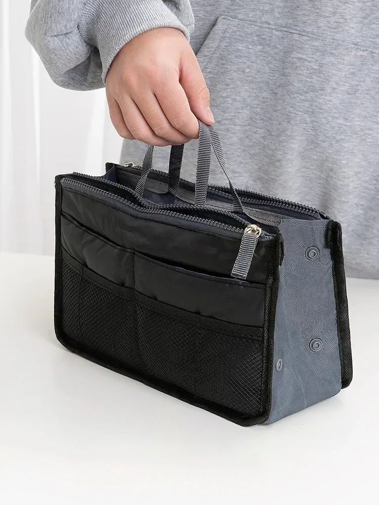 Multi Functional Large Capacity Makeup Bag Portable Double Zipper Toiletries Travel Storage Bag Mommy Bag Multi Pocket Cosmetic - Smarsty