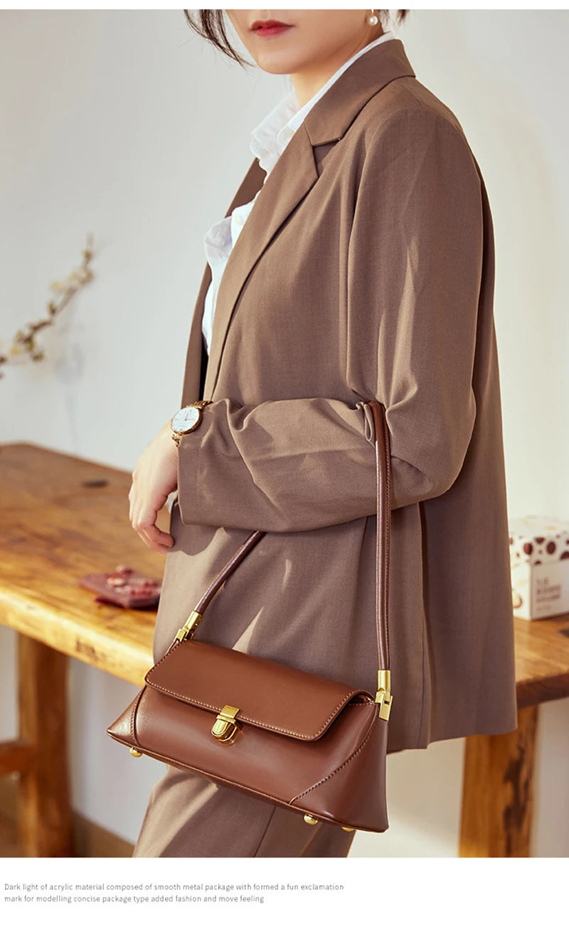 Lux Baguette Bag For Women Genuine Leather Shoulder - Smarsty