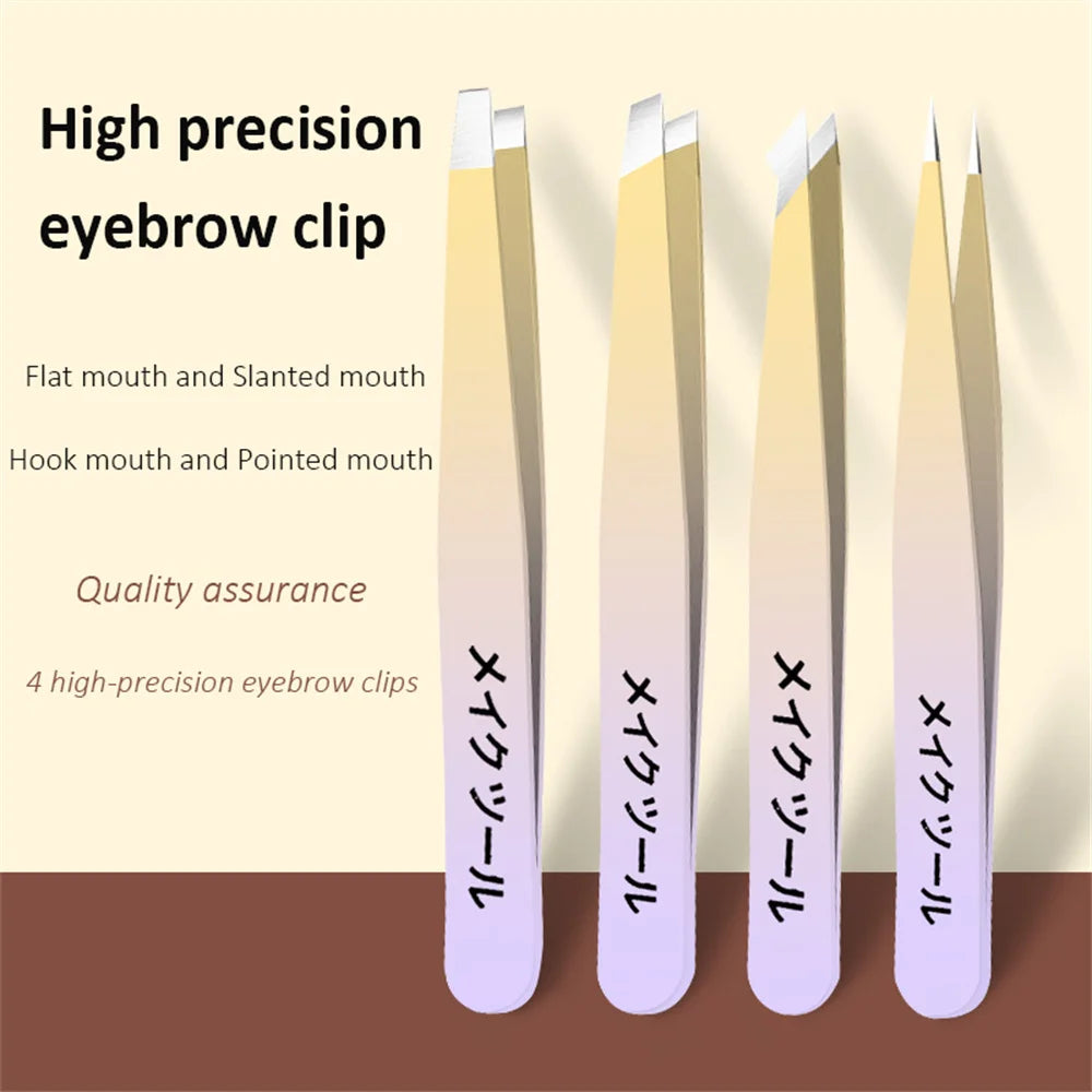 Ouriner Stainless Steel Eyebrow Tweezers Set for Precision Hair Removal - Smarsty