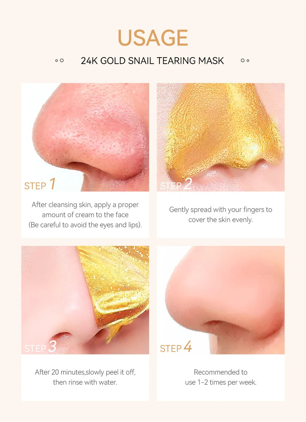 24K Gold Sakura Peeling Face Mask for Anti Aging - Smarsty