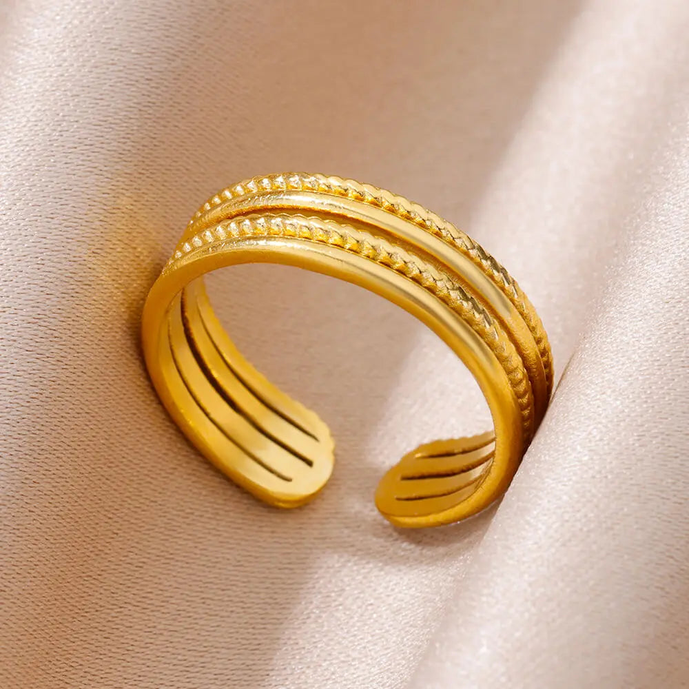 Luxury Gold 316L Stainless Steel Rings for Women - Smarsty