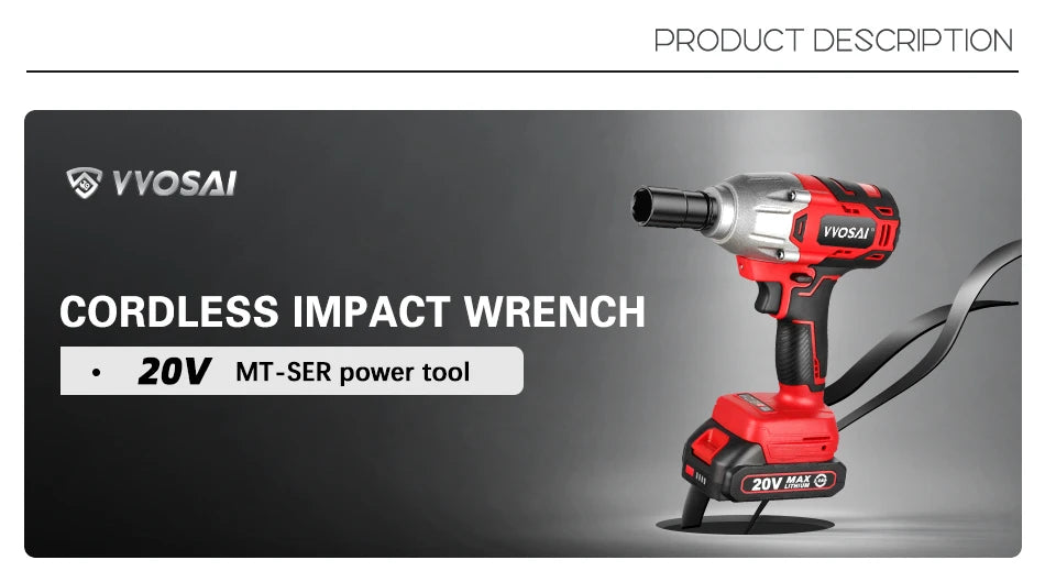 Cordless Electric Wrench 600N.m High Torque Power Tool - Smarsty