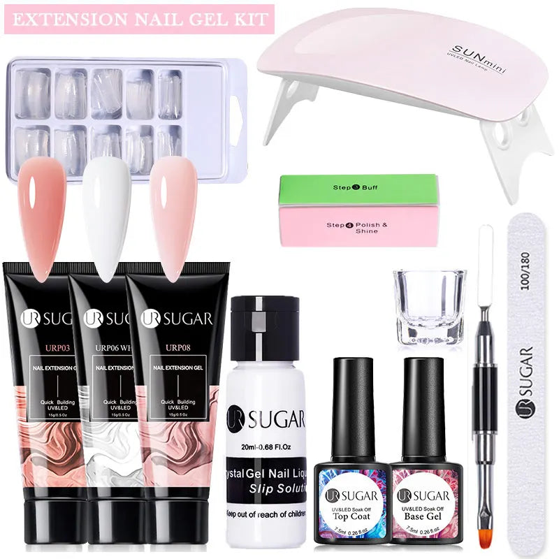 Nude Glitter Gel Nail Polish Kit for Long-Lasting Manicure - Smarsty