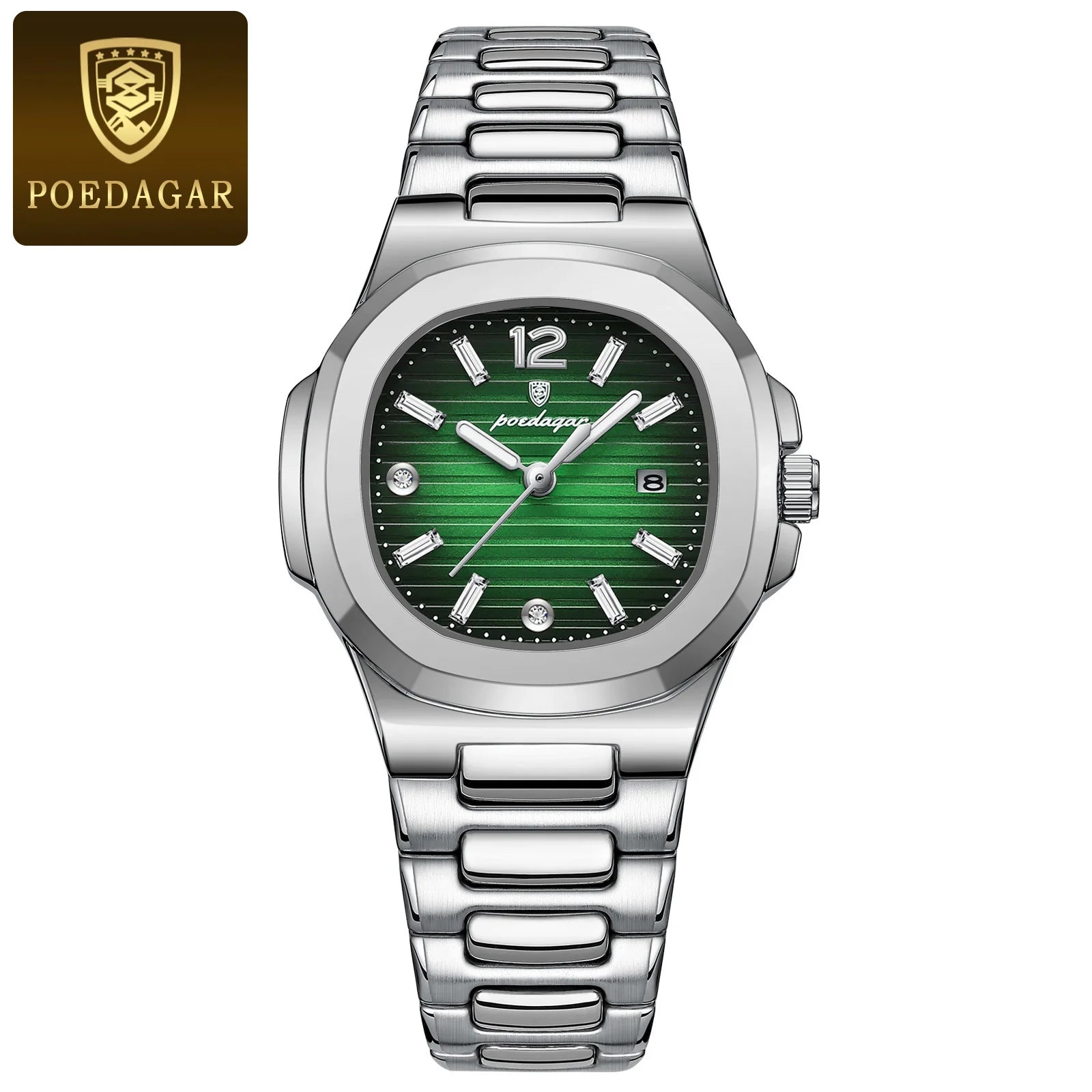 POEDAGAR Luxury Square Watch For Woman Luminous Waterproof Date Ladies Watch Elegant Women's Quartz Watches Simple Female Clock - Smarsty