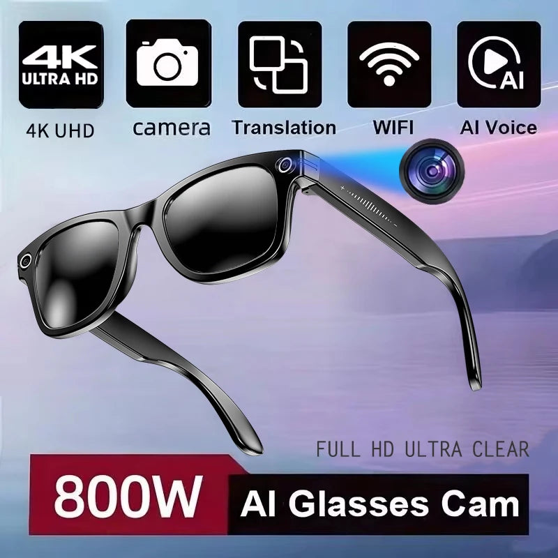 New 800W Camera AI Glasses Men Color-Changing Smart Translation Glasses Photo Video Recording Waterproof Call Smart Sunglasses - Smarsty