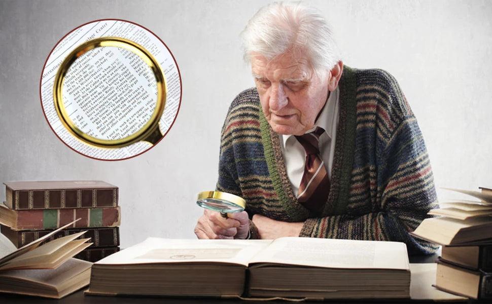 10X Handheld Magnifier with Wooden Handle for Reading - Smarsty