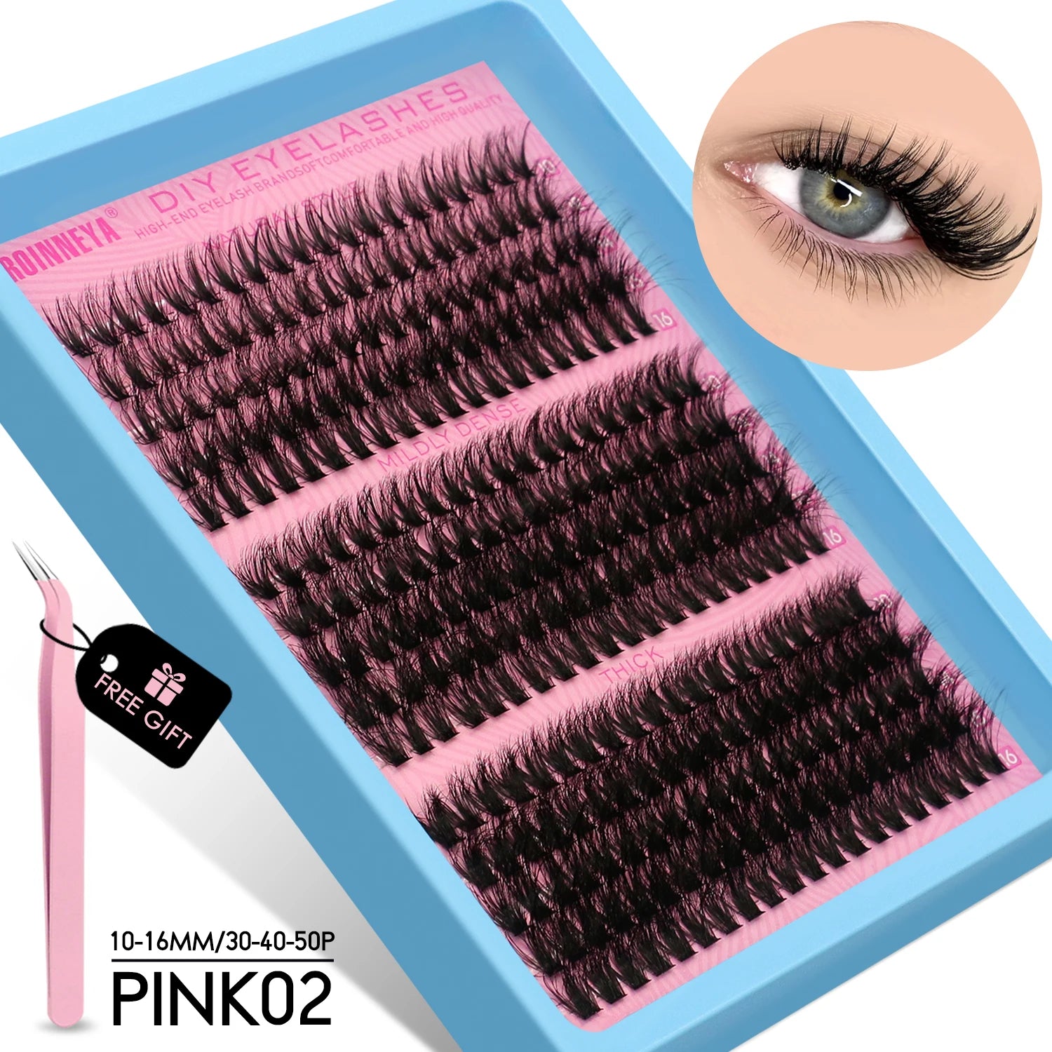GROINNEYA Fluffy Cluster Lashes Kit for Volume Eyelash Extensions - Smarsty