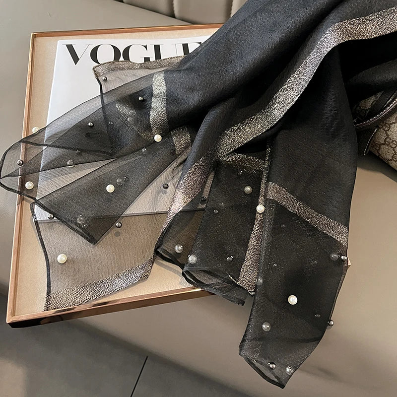 Luxury Women Silk Scarf Lightweight Summer Shawl - Smarsty