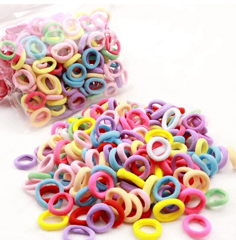 200 Pack Nylon Hair Bands Colorful Gentle No Damage - Smarsty