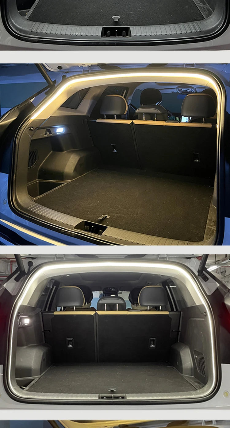 Car high brightness trunk lighting ambient light interior decoration LED wiring free automatic sensing tailgate light strip - Smarsty