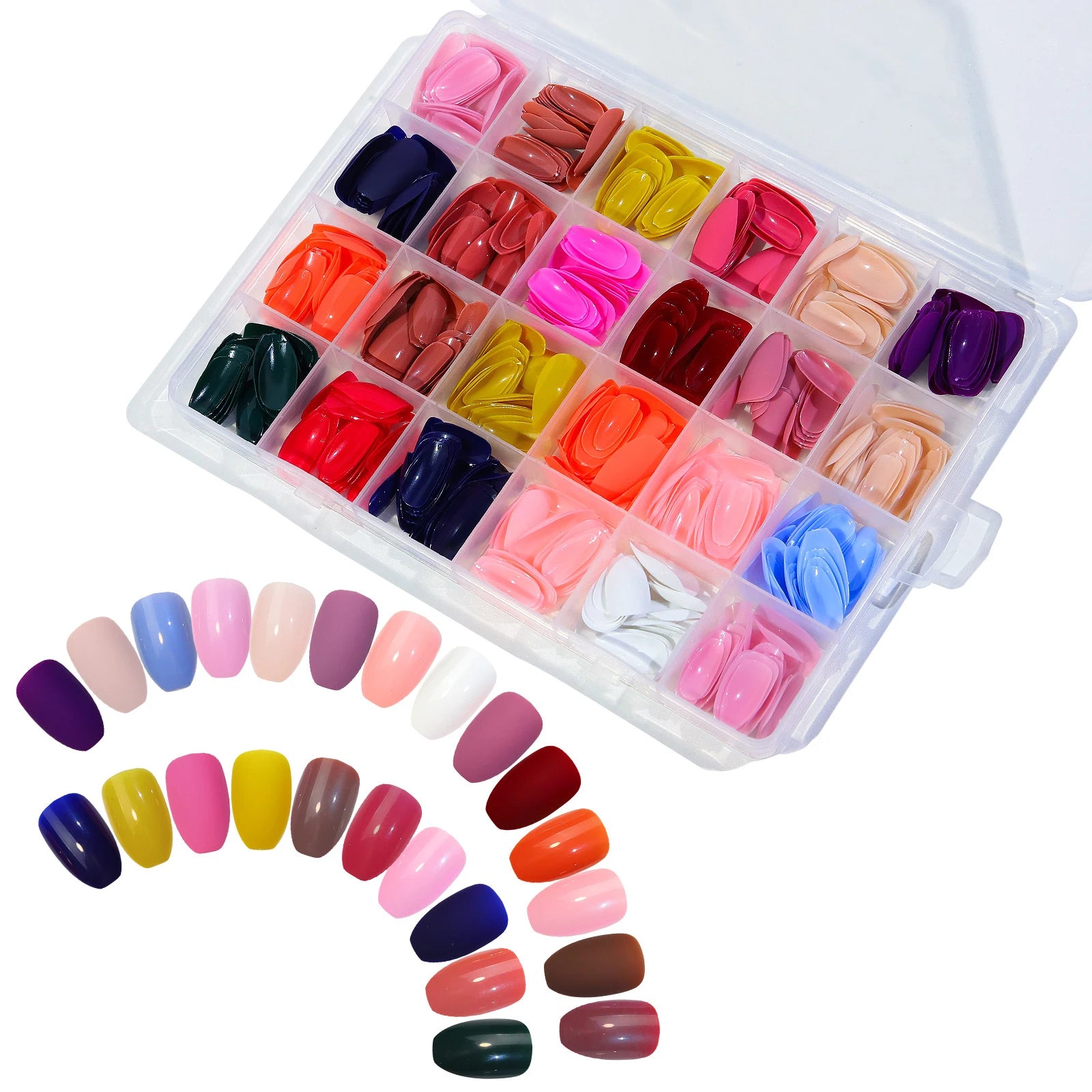 Acrylic Coffin Press On Nails Kit with 576 Pieces - Smarsty