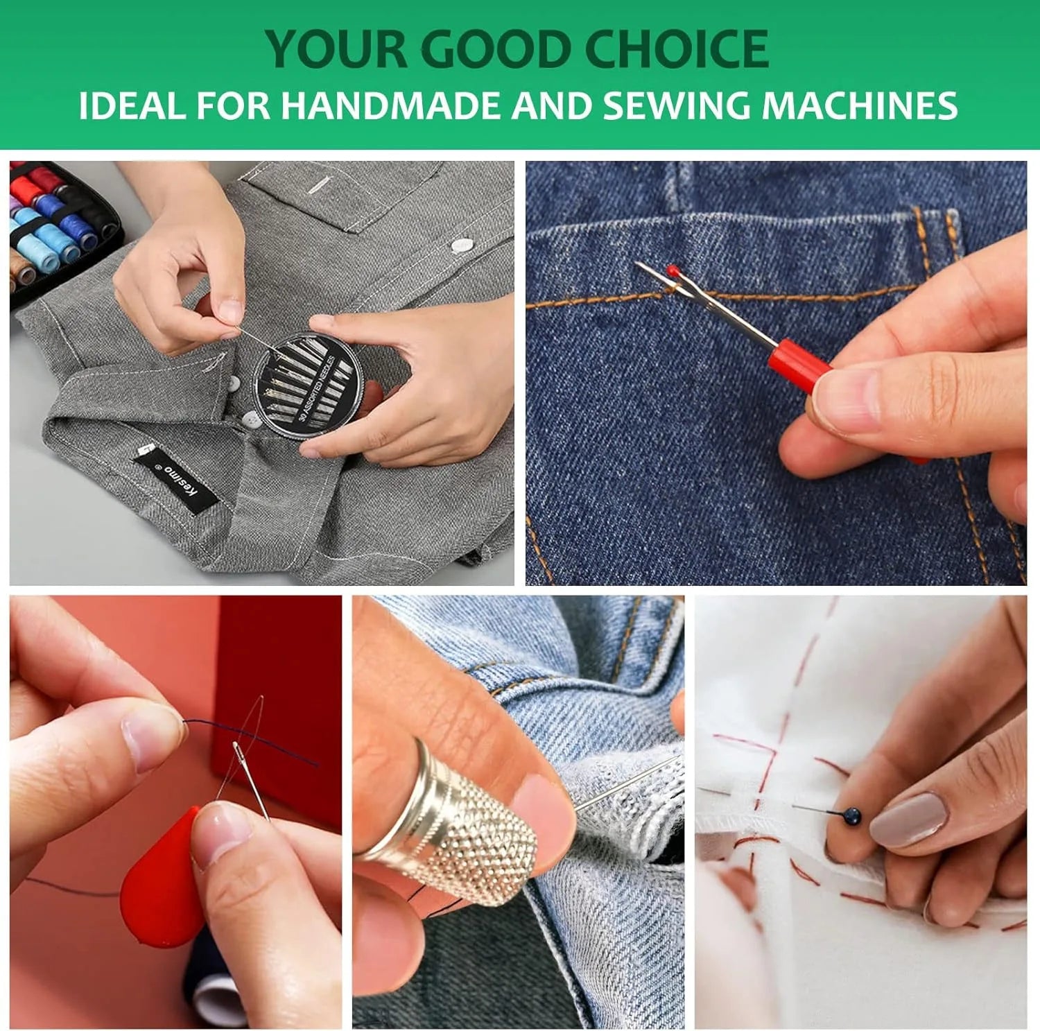 Sewing Kit Complete Set with Threads Needles Scissors Tape Measure Buttons and More for DIY Handcraft Projects Home and Travel - Smarsty