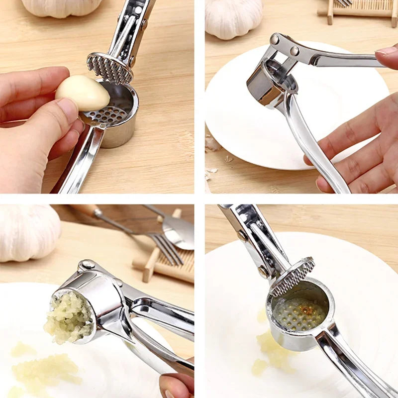 Stainless Steel Garlic Press Crusher Mincer Handheld Garlic Smasher Squeezer Manual Press Grinding Tool Kitchen Accessories by Smarsty