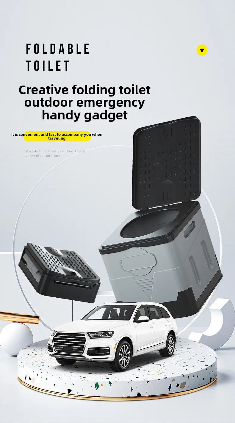 Portable Car Folding Toilet Toilet Camping Emergency Artifact Car Travel Emergency Outdoor Mobile Toilet Camping Equipment