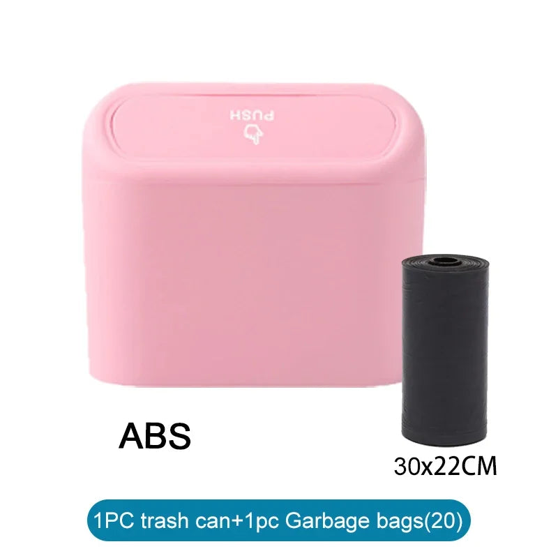 Car Trash Can (with Lid) Contains 60 (300) Garbage Bags, Small Car Trash Can, Leak-proof Mini Car Accessories - Smarsty