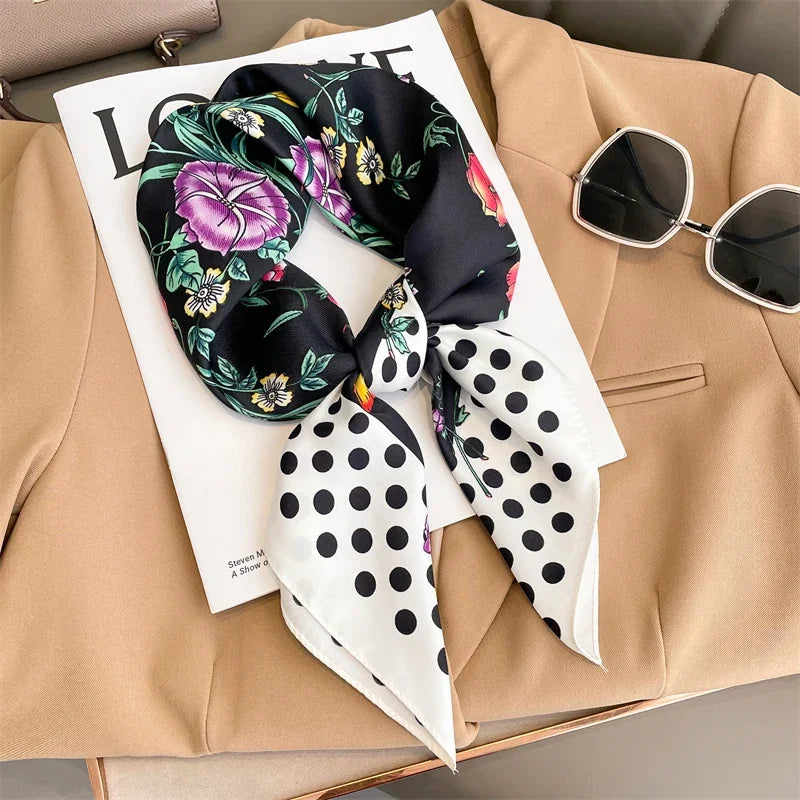 Luxury Women Silk Leopard Print Scarf Soft Satin Wrap - Smarsty
