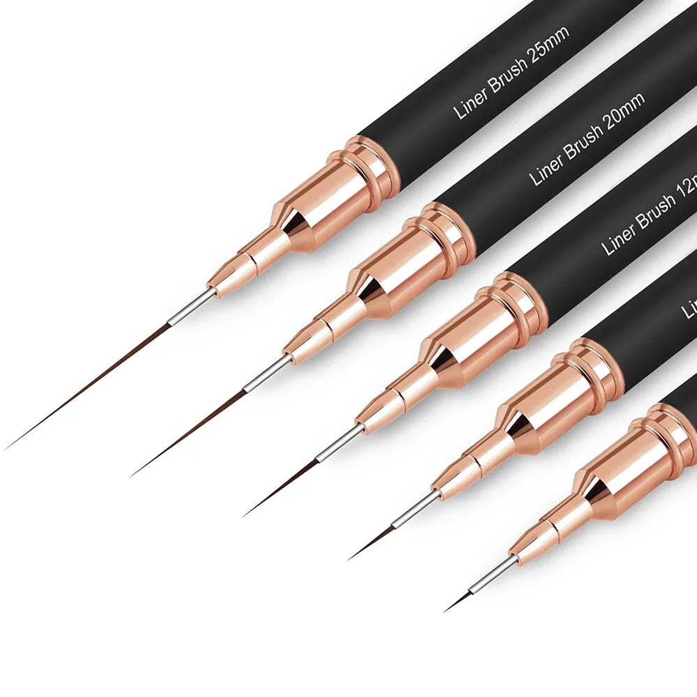 Black Nail Art Liner Brushes for Precision Design - Smarsty
