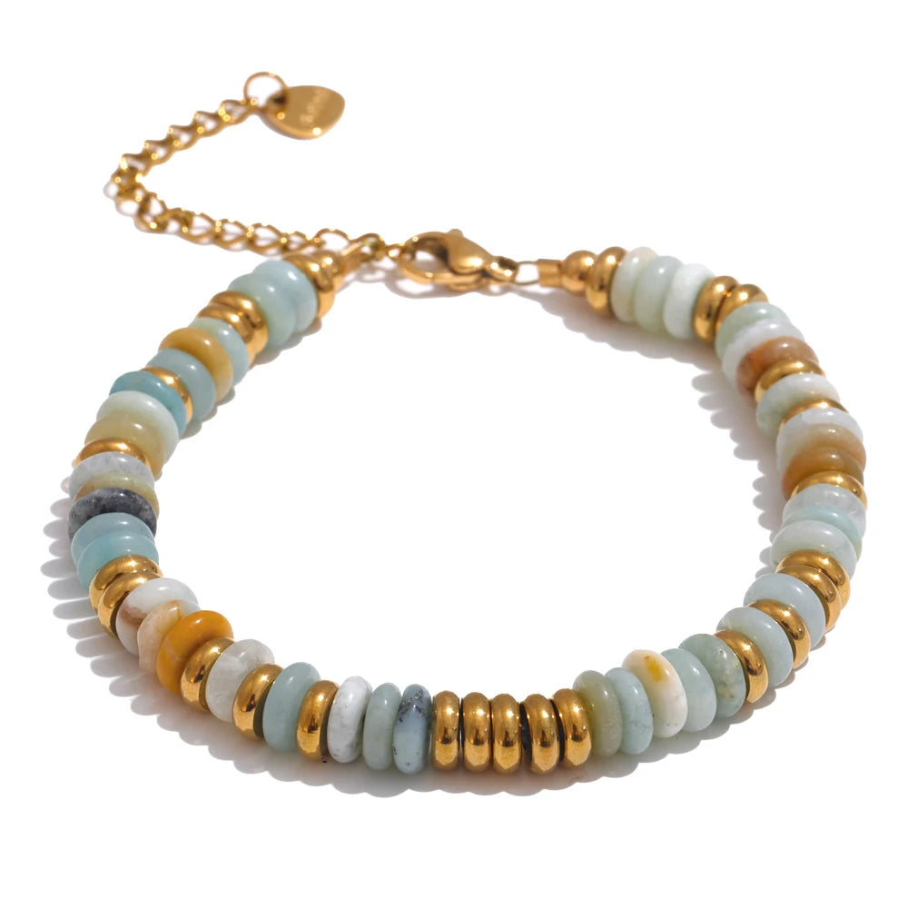 Colorful Natural Stone Beads Waterproof Bracelet for Women - Smarsty