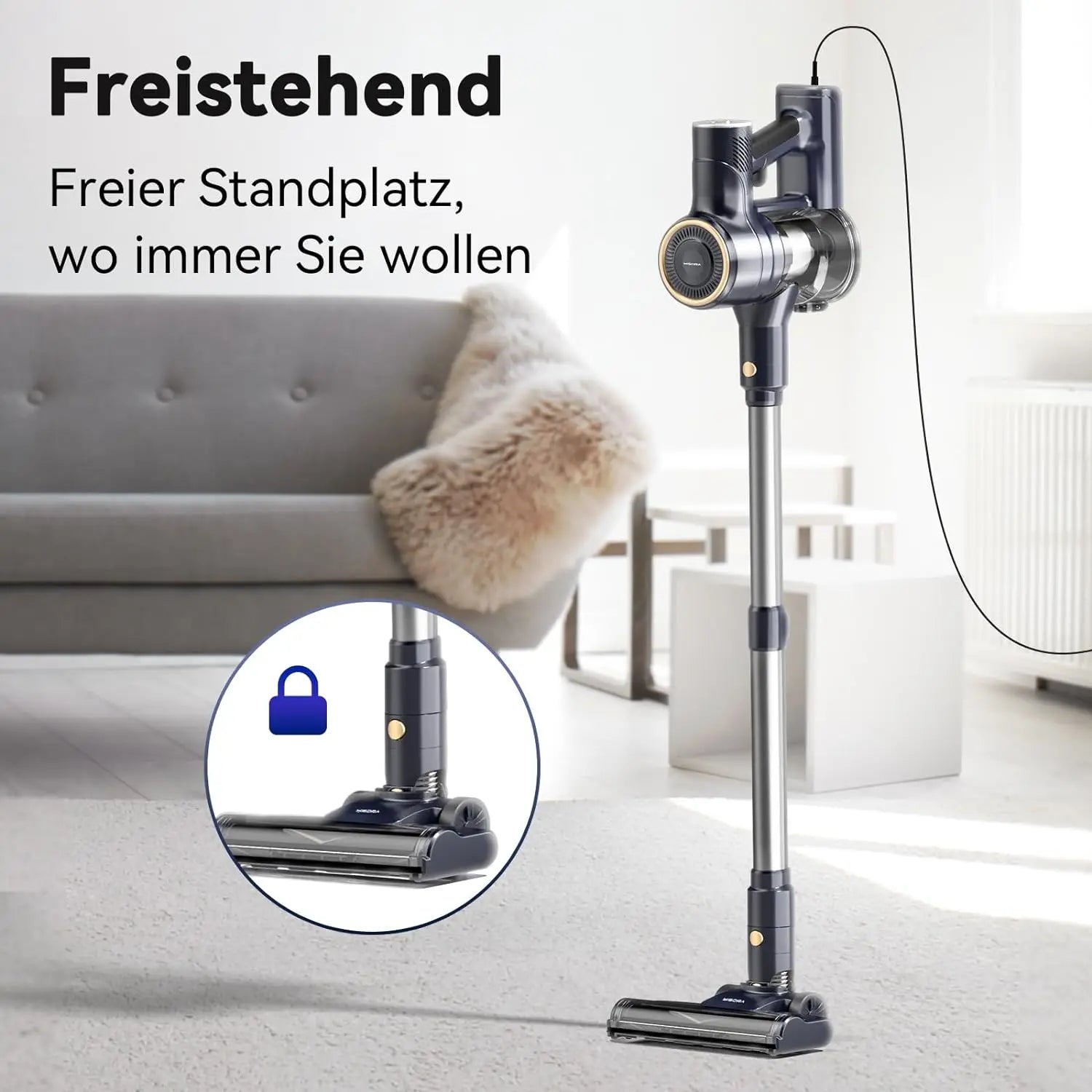 YISORA Corded Vacuum Cleaner, 600W 23KPa Stick Vacuum, Free-Stand 6 in 1 Handheld Vacuum Cleaner for Hard Floor Carpet