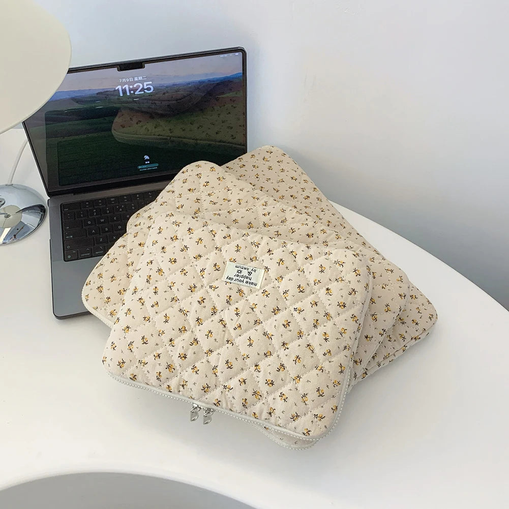 Flower Pattern Laptop Sleeve Case Bags Portable Computer Cover Bag Tablet Pouch for Macbook Air Pro 11 13 14 15 Inch Cover