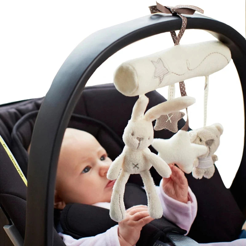 2025 New Hanging Bed Rabbit Baby Hand Bell Safety Seat Plush Toy Multifunctional Plush Toy Stroller Mobile Gifts by Smarsty