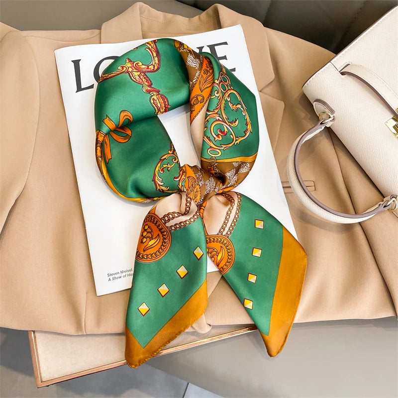 Luxury Silk Scarf Women Satin Shawl Sun Protection Wrap - Smarsty