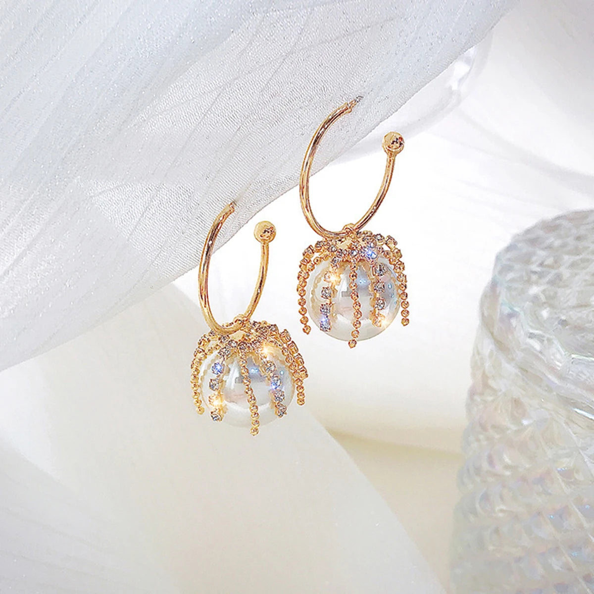 Two Piece Pearl Tassel Earrings For Women Elegant Gift - Smarsty