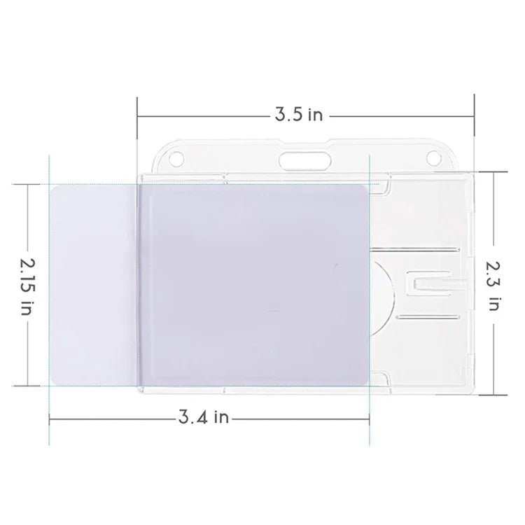 Transparent Cards Slots ID Tag Badge Holder with Badge Reel Cards Storage Organizer Employee Pass Work Card Case Sleeve - Smarsty