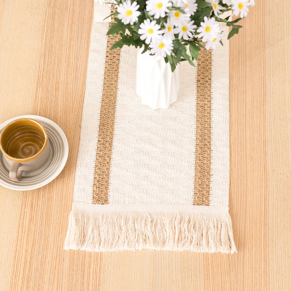 Cotton Linen Table Runner for Elegant Wedding Decor - Smarsty