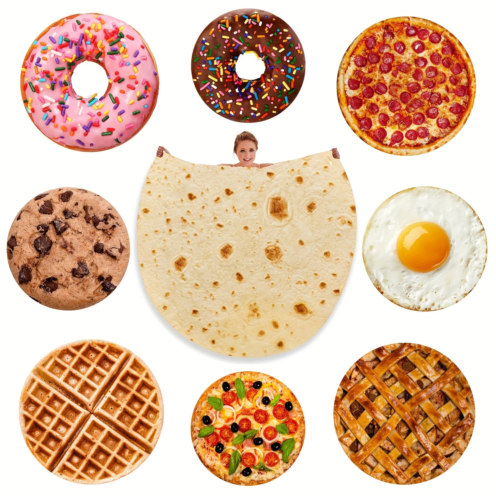 Funny Round Burrito Throw Blanket for Adults - Smarsty