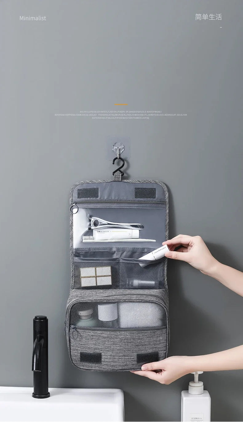 Oxford Fabric Men Business Portable Storage Bag Toiletries Organizer Women Cosmetic Bag Waterproof Hanging Travel Wash Pouch - Smarsty