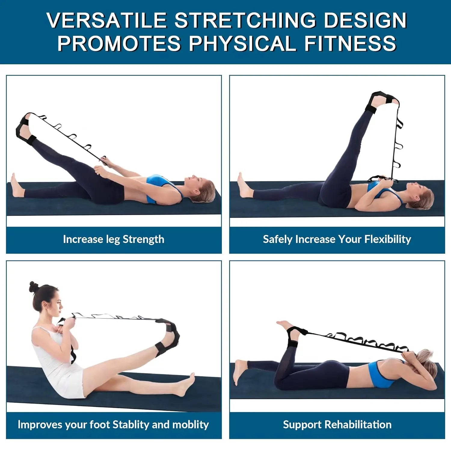 Yoga Stretching Bands Relieve Leg and Foot Tension, Yoga, Pilates, and Rehabilitation Training Leg and Foot Stretching Bands