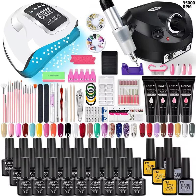 Nail Polish Kit With UV Lamp For Easy Manicure - Smarsty