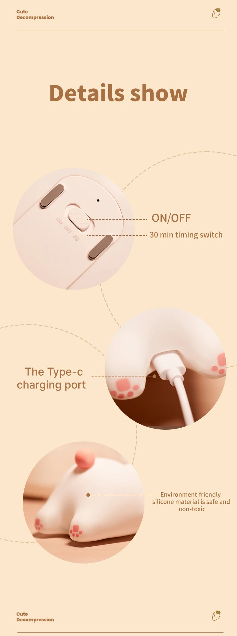 Cute Silicone LED Night Light for Kids Bedroom - Smarsty