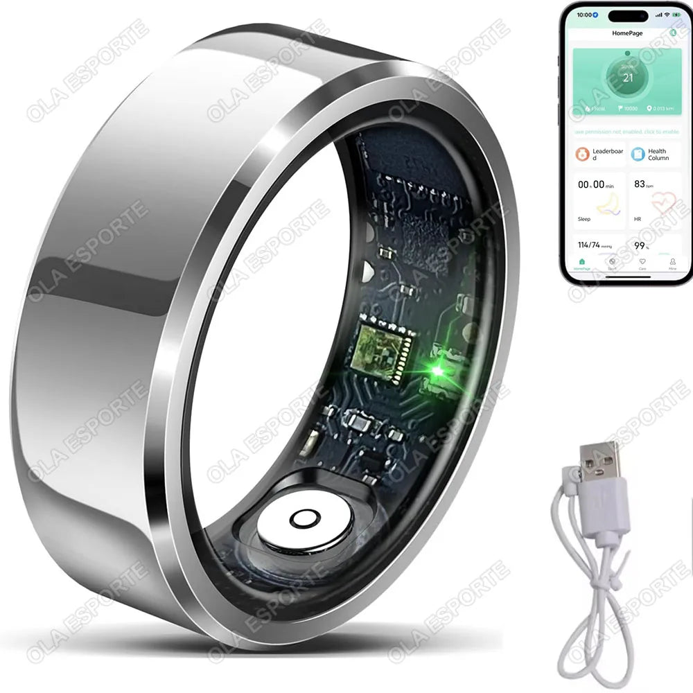 2025 Smart Ring Blood Pressure Heart Rate Sleep Monitoring Smartring IP68 & 5ATM Waterproof Multi-sport Mode Smartring Man Women - Smarsty